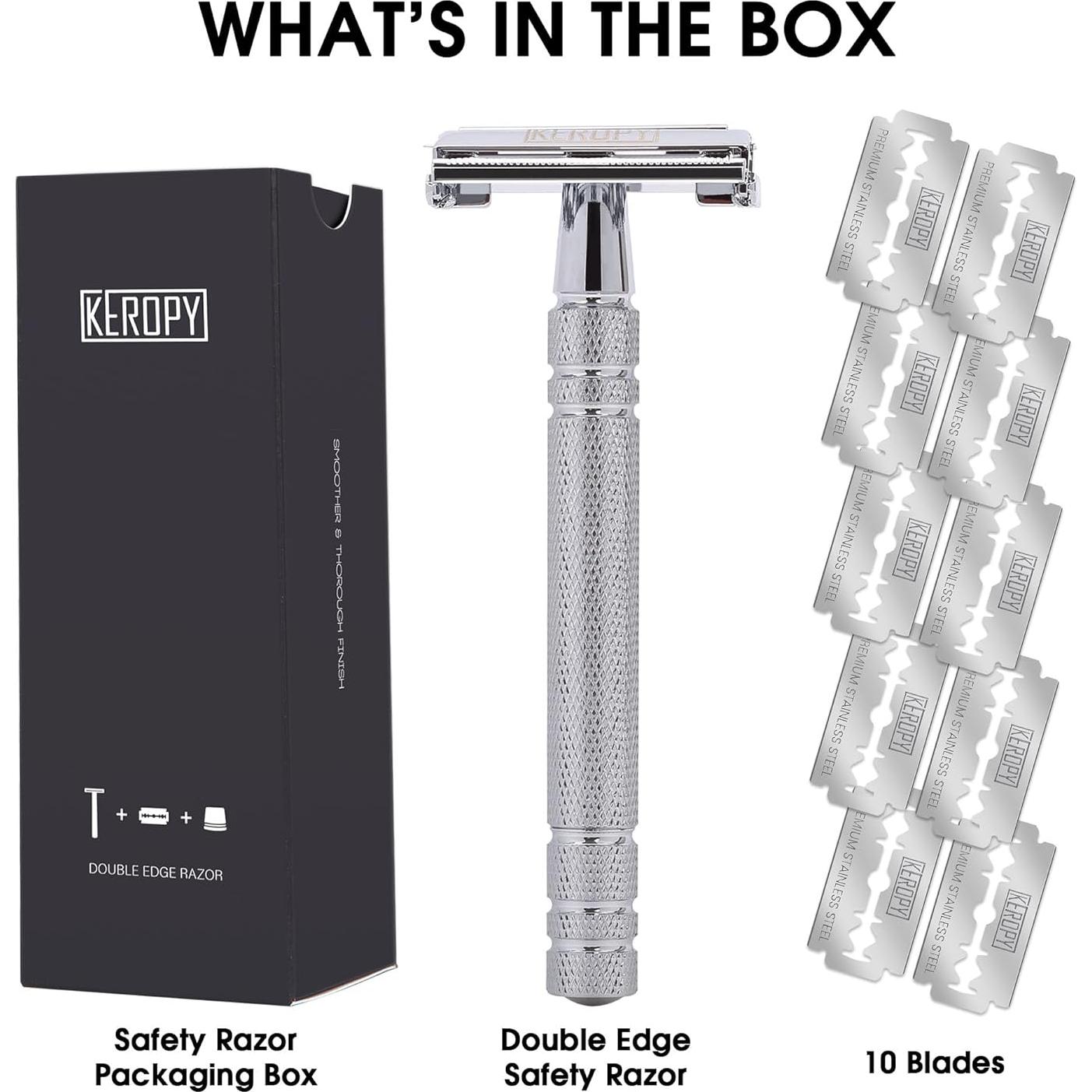 Razor de Seguridad Mariposa Keropy Acero Inoxidable 10 Cuchillas