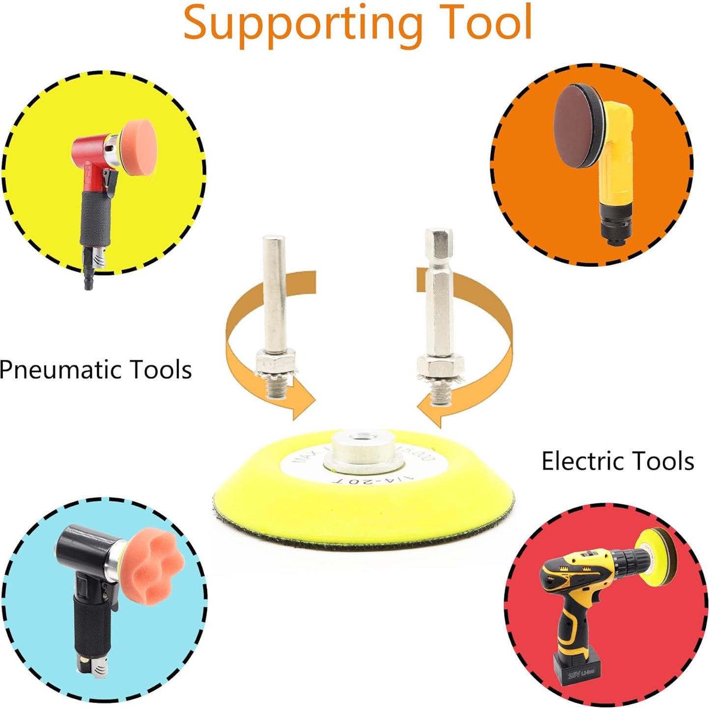 127 Discos de Lija 3" CKFCXC Grano 40-7000 con Bloque de Lijado