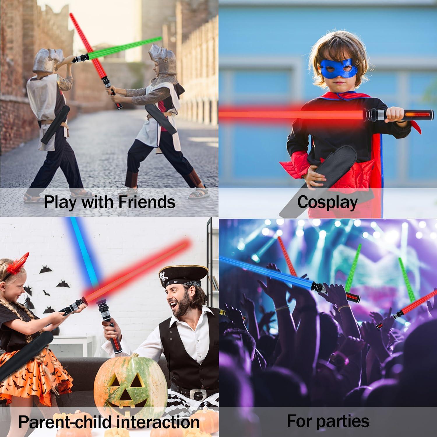 Sable Iluminado Verde para Niños con Sonido FX y Clip