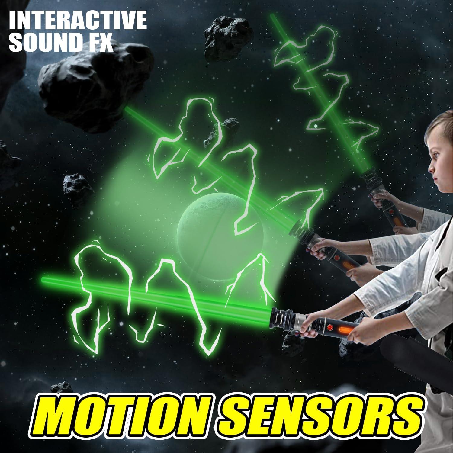 Sable Iluminado Verde para Niños con Sonido FX y Clip