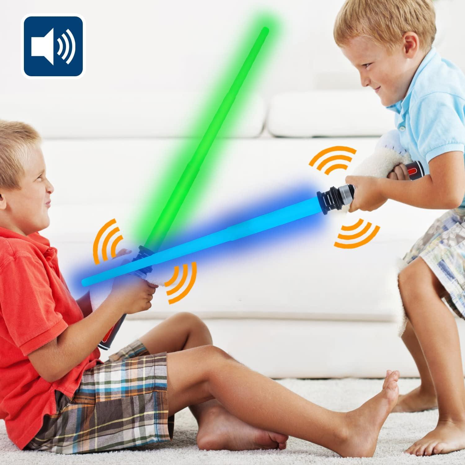 Sable Iluminado Verde para Niños con Sonido FX y Clip