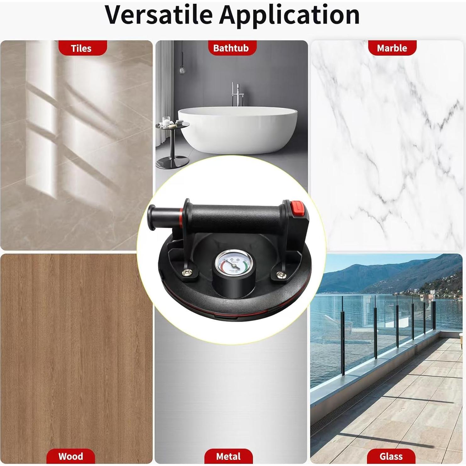 Ventosas de Vidrio MENGBEI 200 mm - Paquete de 2, 272 kg