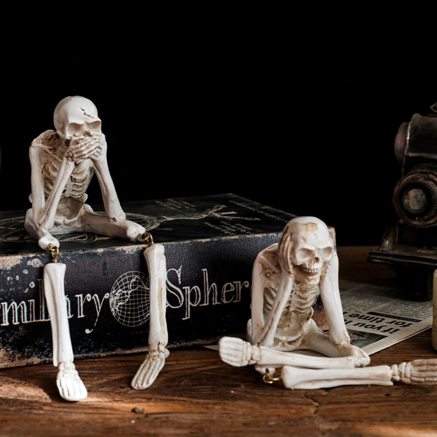 Conjunto de 3 Estatuas de Esqueletos OwMell - Decoración Gótica