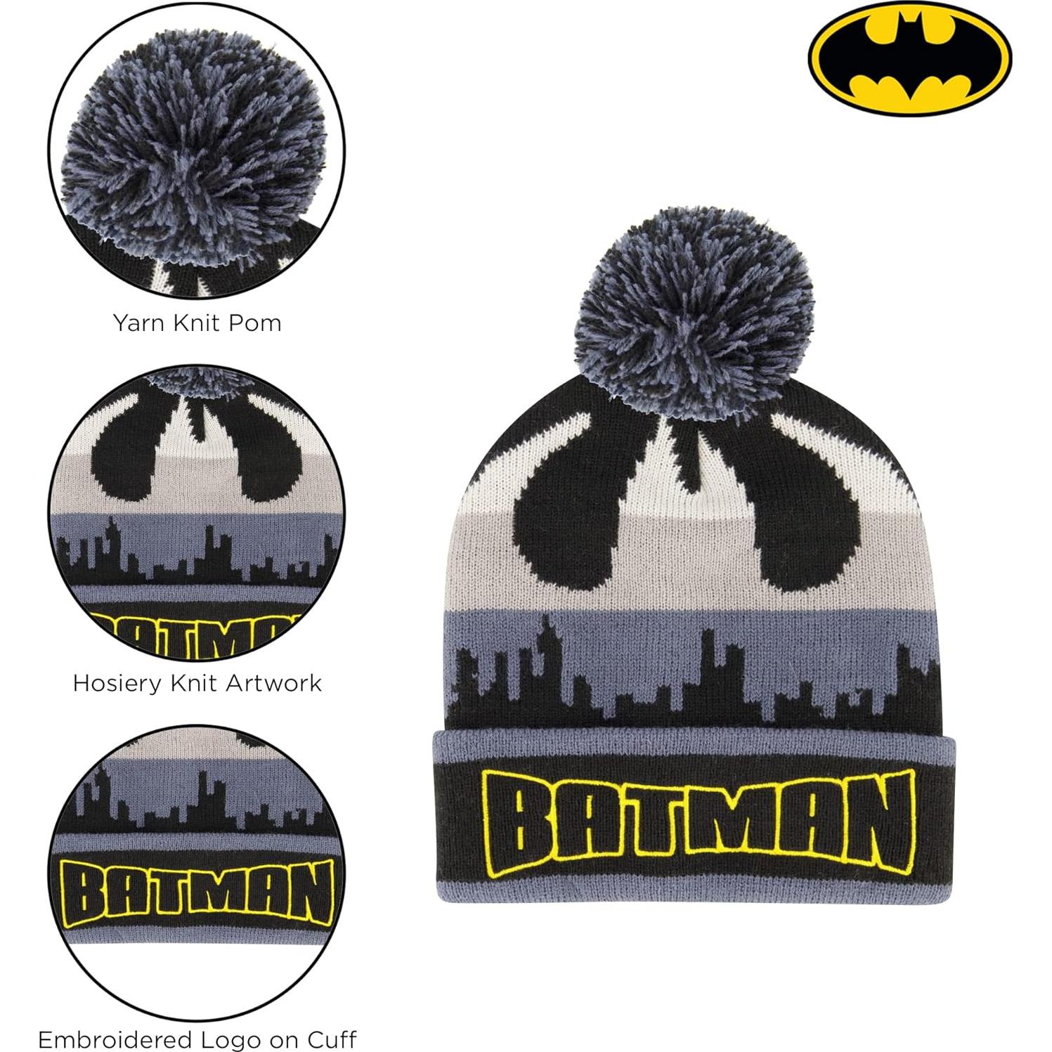 Set de Gorro y Guantes de Invierno Batman DC Comics 3 Piezas