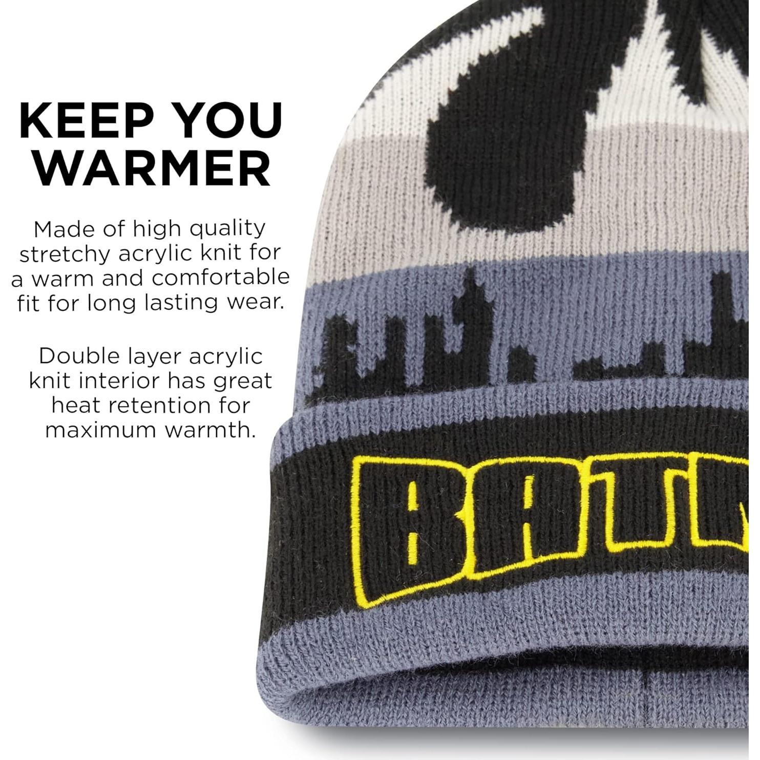 Set de Gorro y Guantes de Invierno Batman DC Comics 3 Piezas