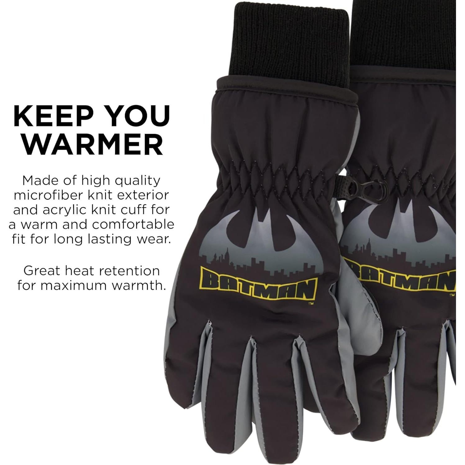 Set de Gorro y Guantes de Invierno Batman DC Comics 3 Piezas