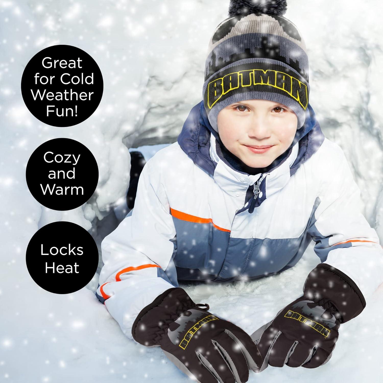 Set de Gorro y Guantes de Invierno Batman DC Comics 3 Piezas