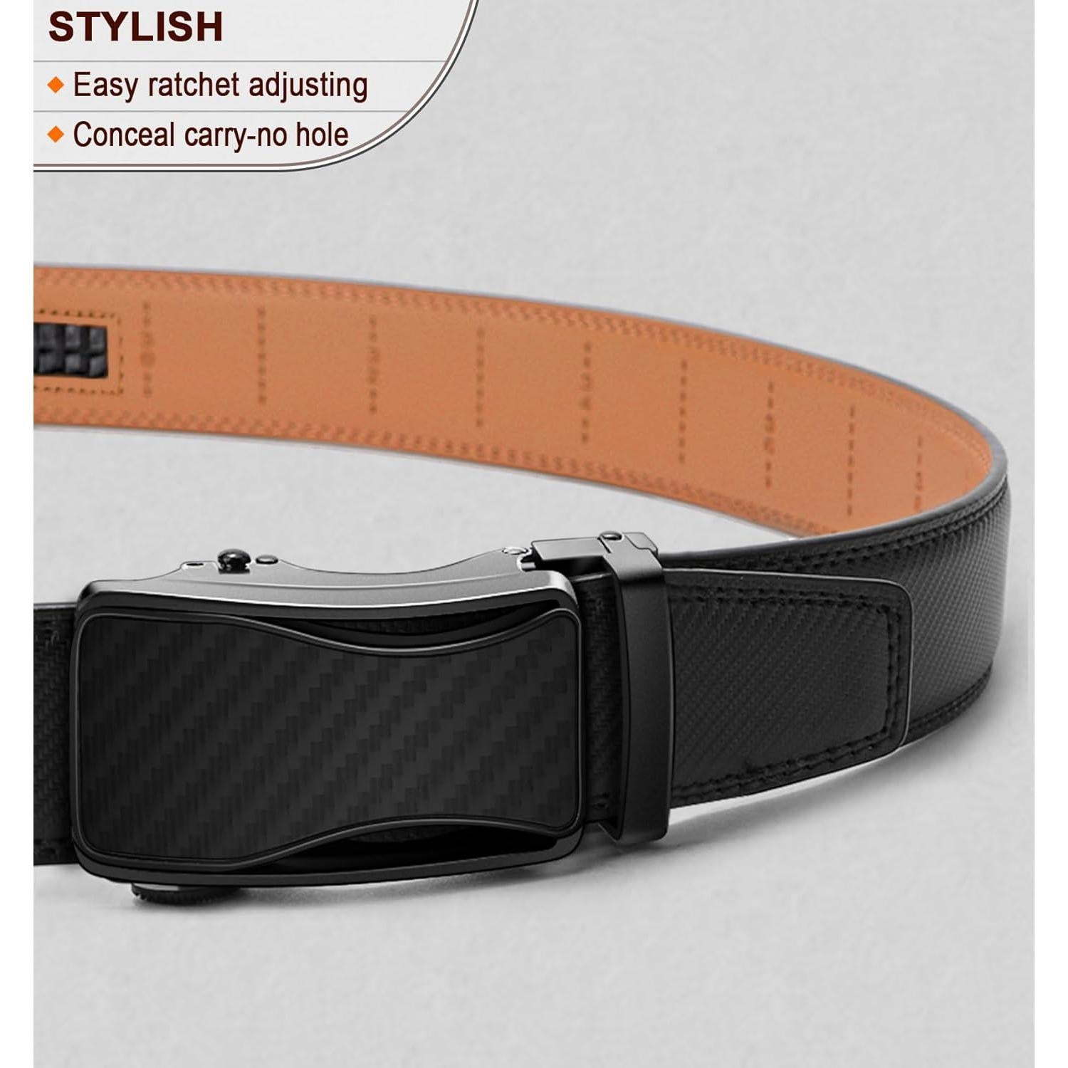 Cinturón de Cuero Ajustable Bulliant para Hombre 3.5 cm