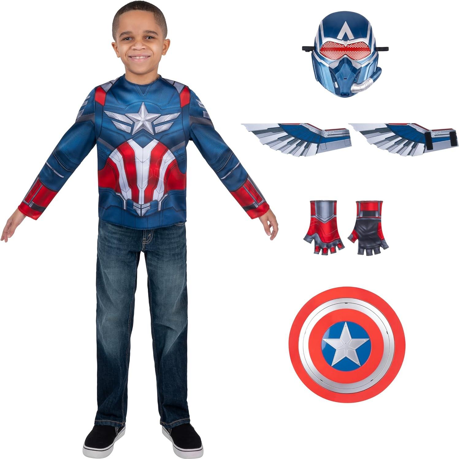 Conjunto Oficial de Disfraces MARVEL Capitán América 7 Piezas