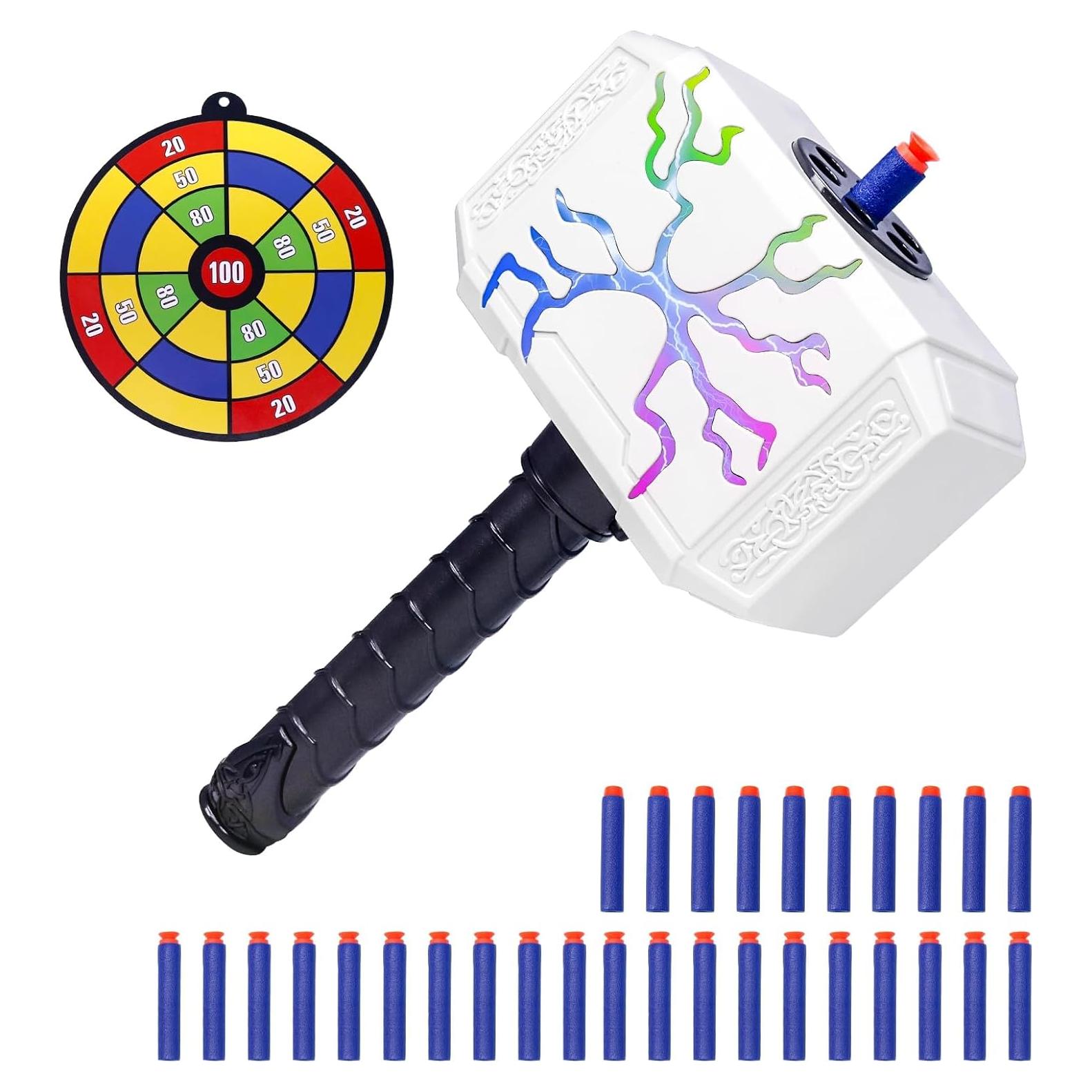 Martillo de Thor Juguete Disparador de Dardos con Luz LED