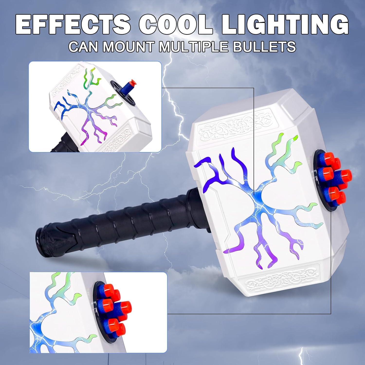 Martillo de Thor Juguete Disparador de Dardos con Luz LED