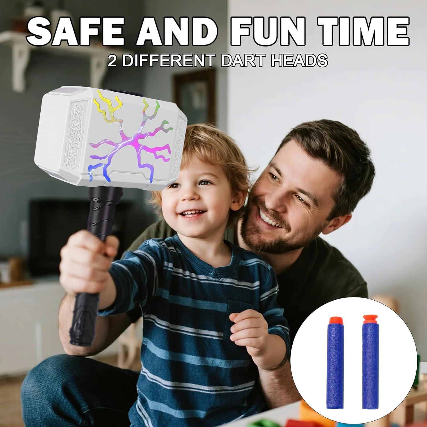 Martillo de Thor Juguete Disparador de Dardos con Luz LED