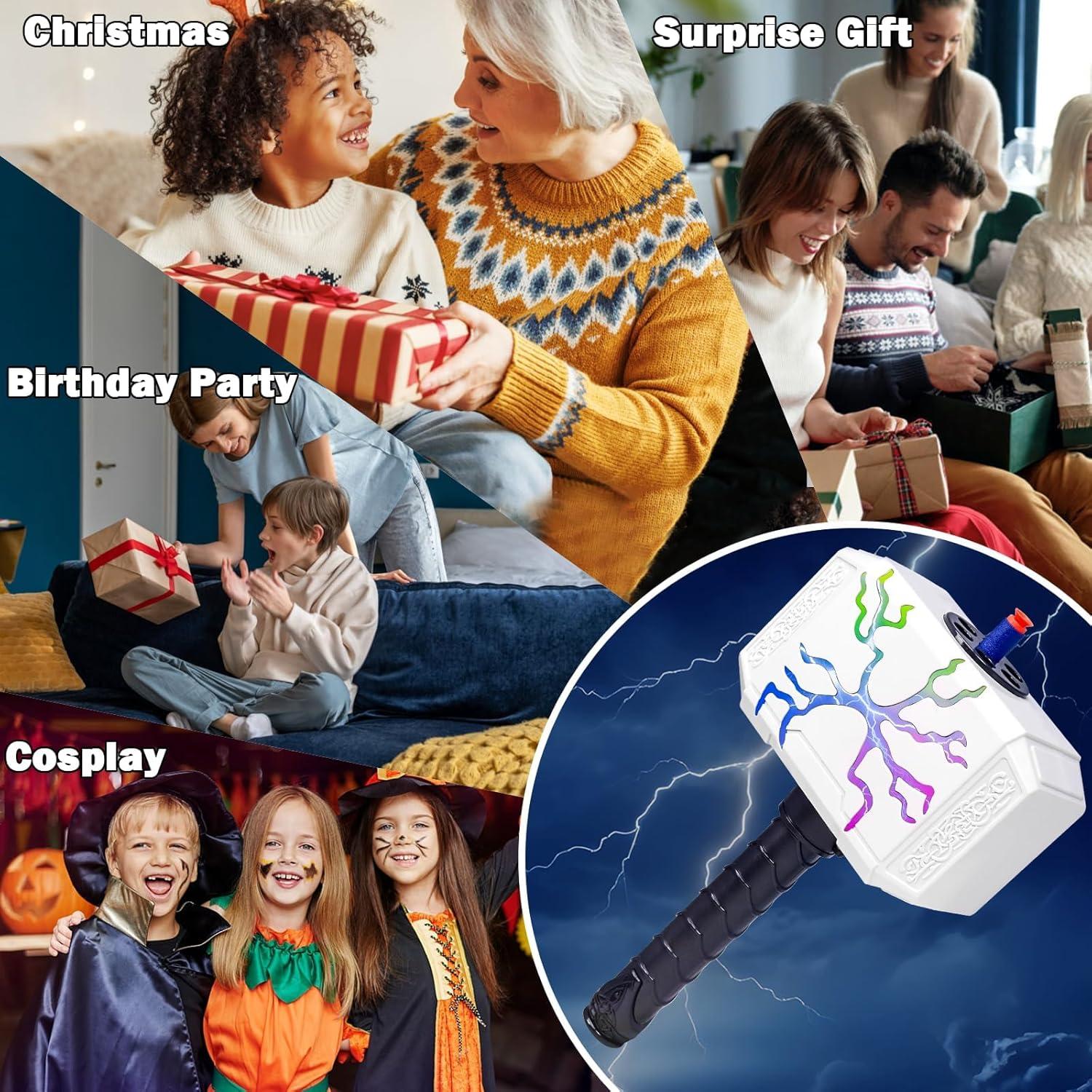 Martillo de Thor Juguete Disparador de Dardos con Luz LED