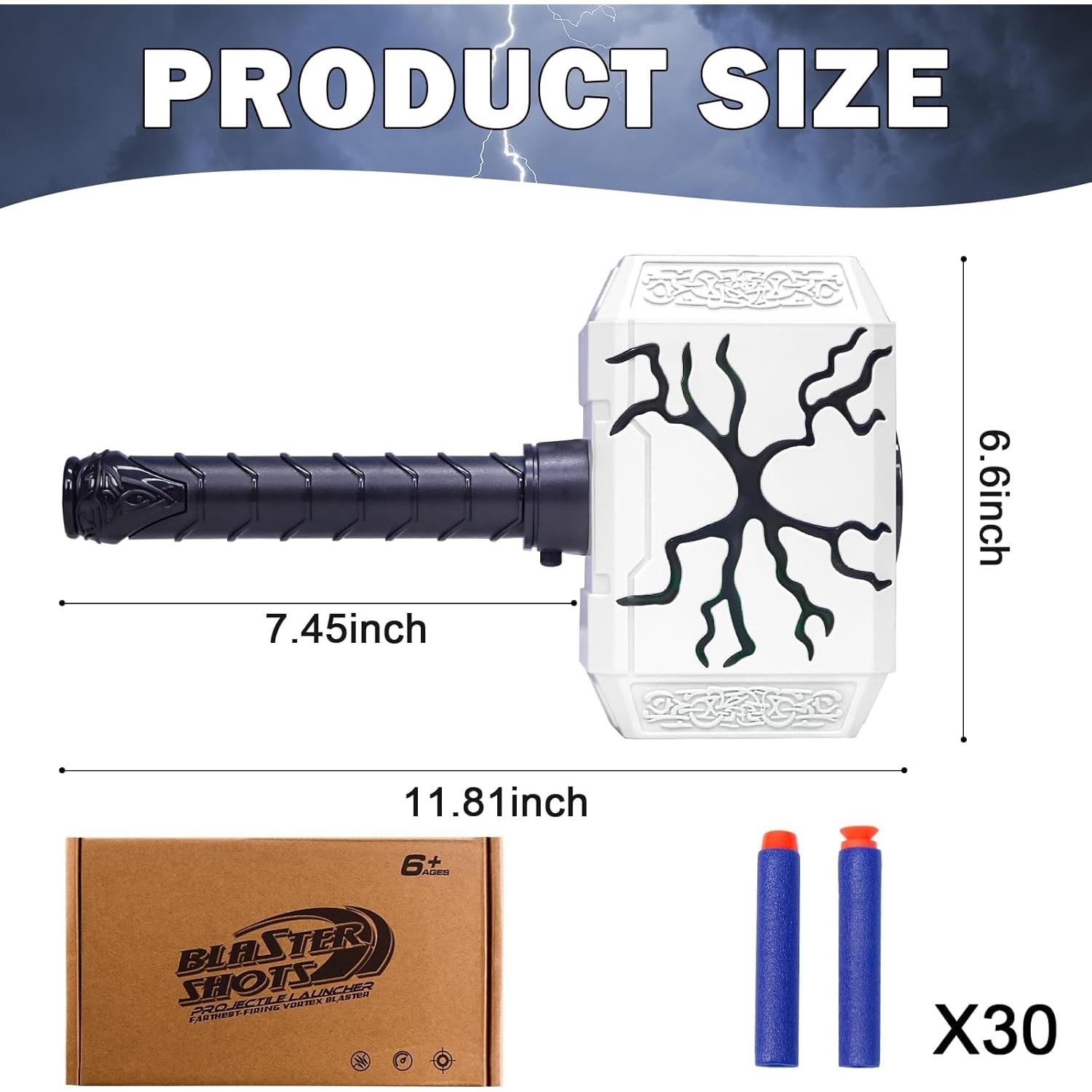 Martillo de Thor Juguete Disparador de Dardos con Luz LED