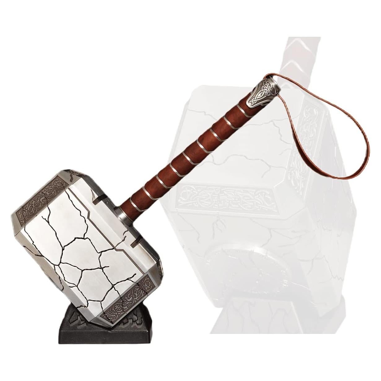Martillo de Thor Luminosa 44.5cm - Metal con Efectos Relámpago