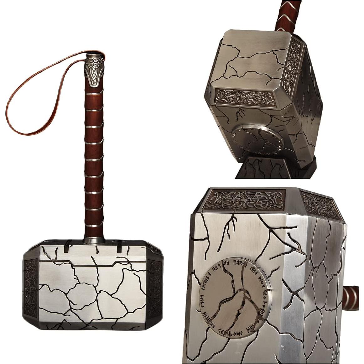 Martillo de Thor Luminosa 44.5cm - Metal con Efectos Relámpago