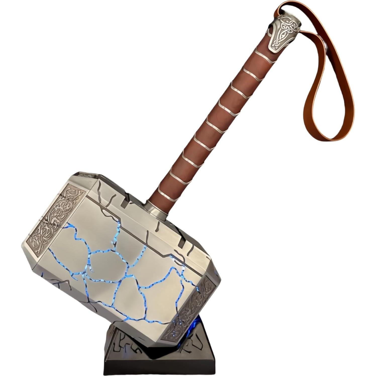 Martillo de Thor Luminosa 44.5cm - Metal con Efectos Relámpago