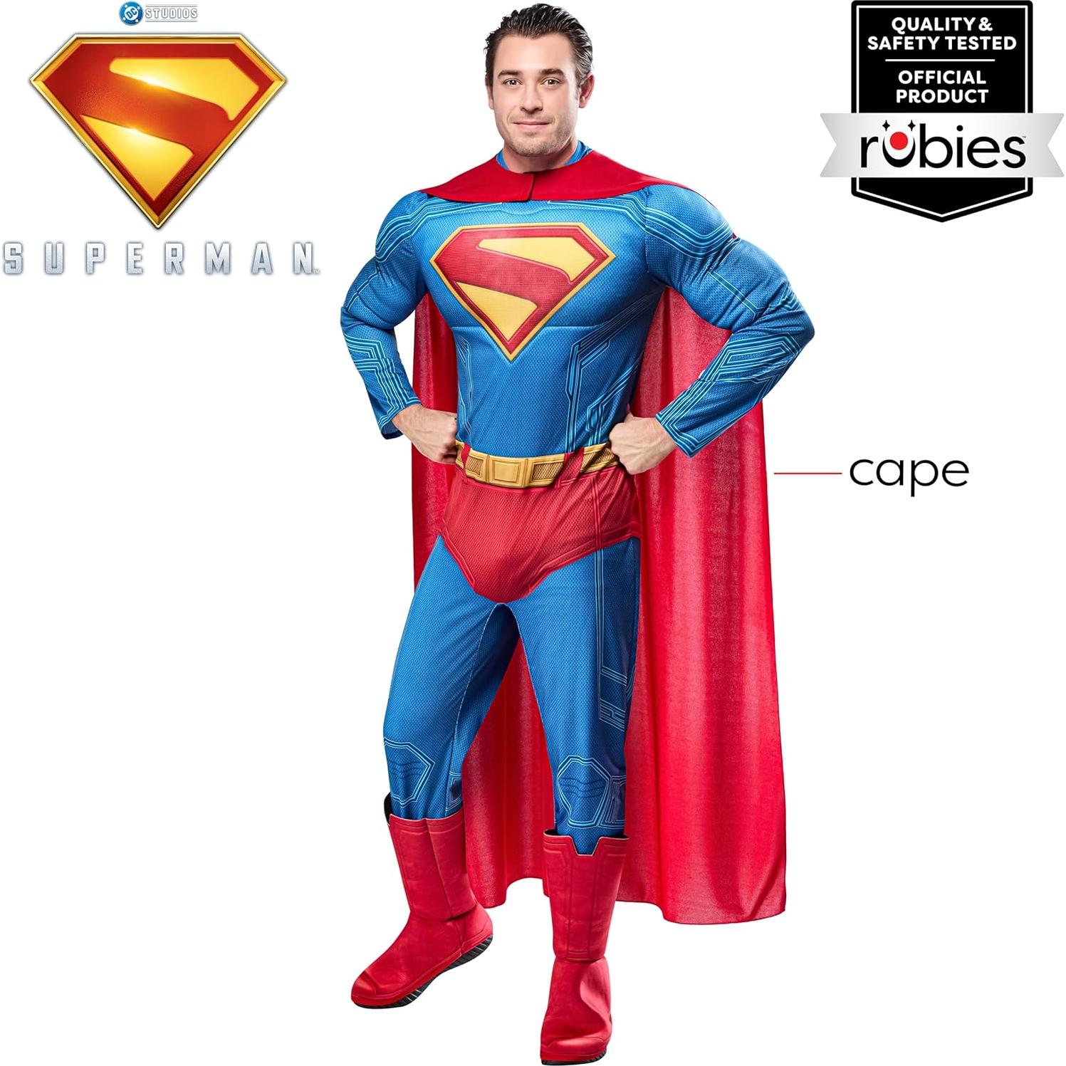 Capa Deluxe Superman Rubies para Adultos - Talla Única Roja