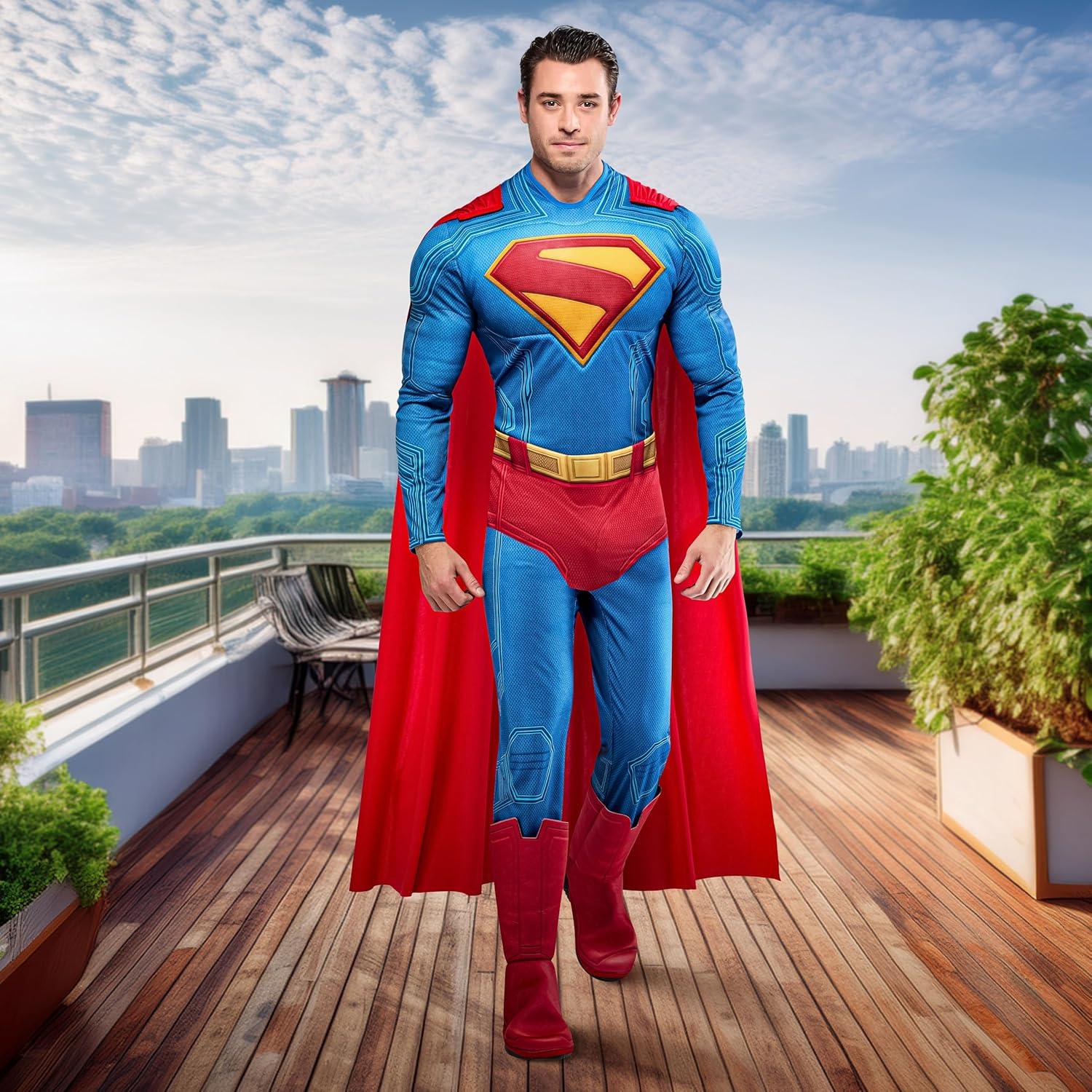 Capa Deluxe Superman Rubies para Adultos - Talla Única Roja