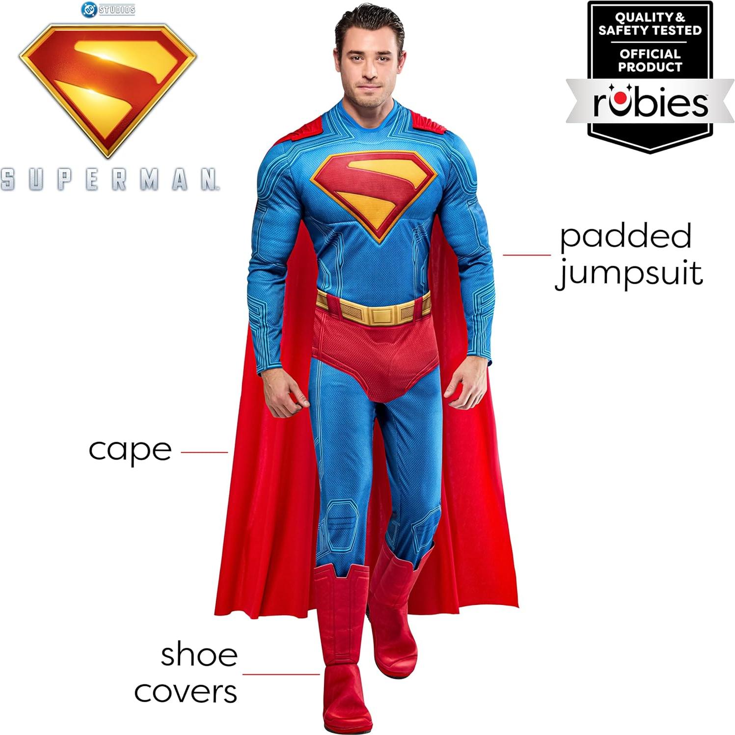 Disfraz Deluxe Superman Hombre Rubies Mediano con Capa y Zapatos