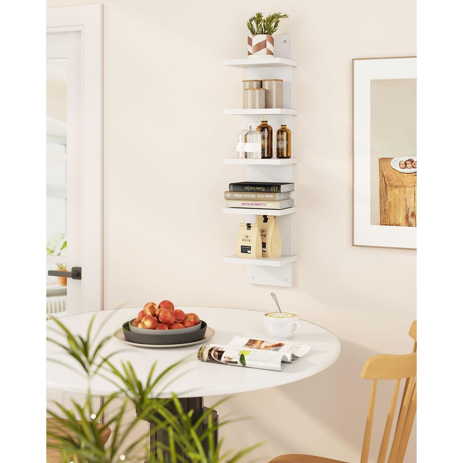 Estante Flotante IBUYKE 5 Niveles Blanco Montado en Pared
