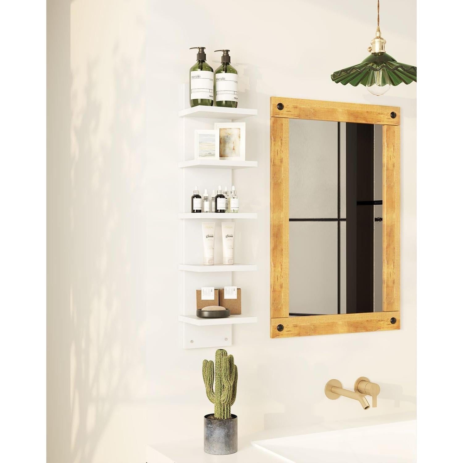 Estante Flotante IBUYKE 5 Niveles Blanco Montado en Pared