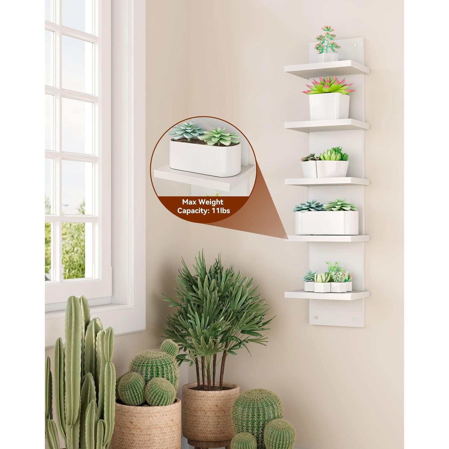 Estante Flotante IBUYKE 5 Niveles Blanco Montado en Pared