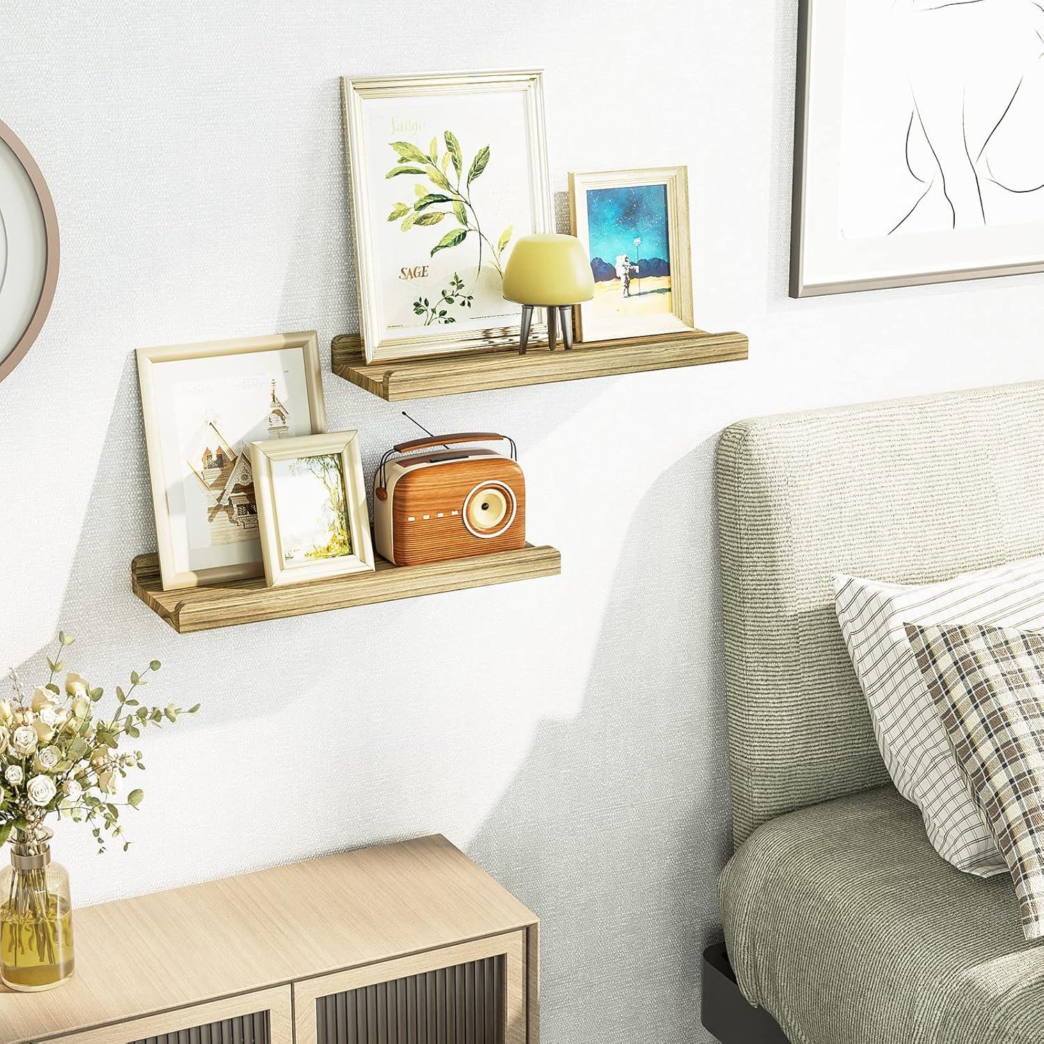 Estanterías Flotantes Love-KANKEI Set de 2 Madera Rústica 43.18 cm