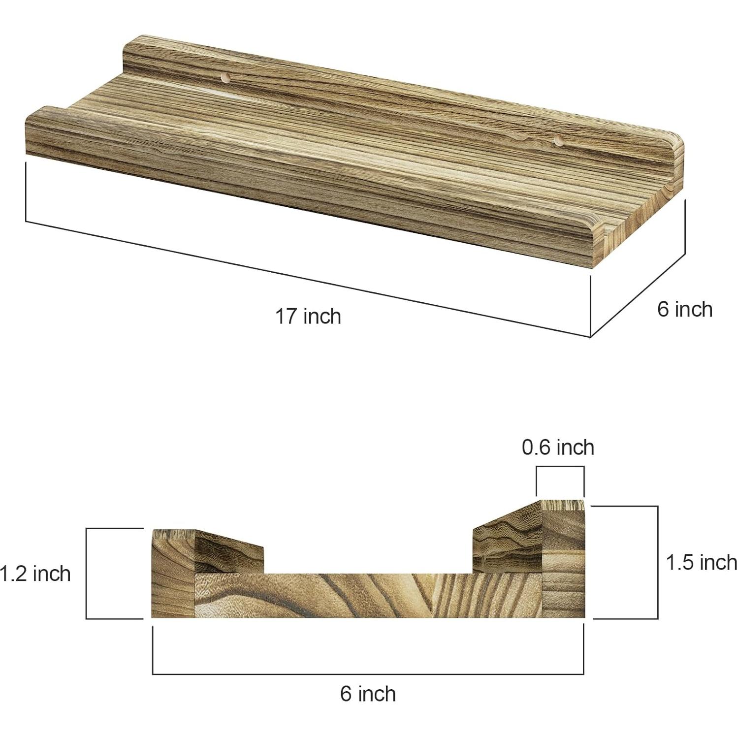Estanterías Flotantes Love-KANKEI Set de 2 Madera Rústica 43.18 cm