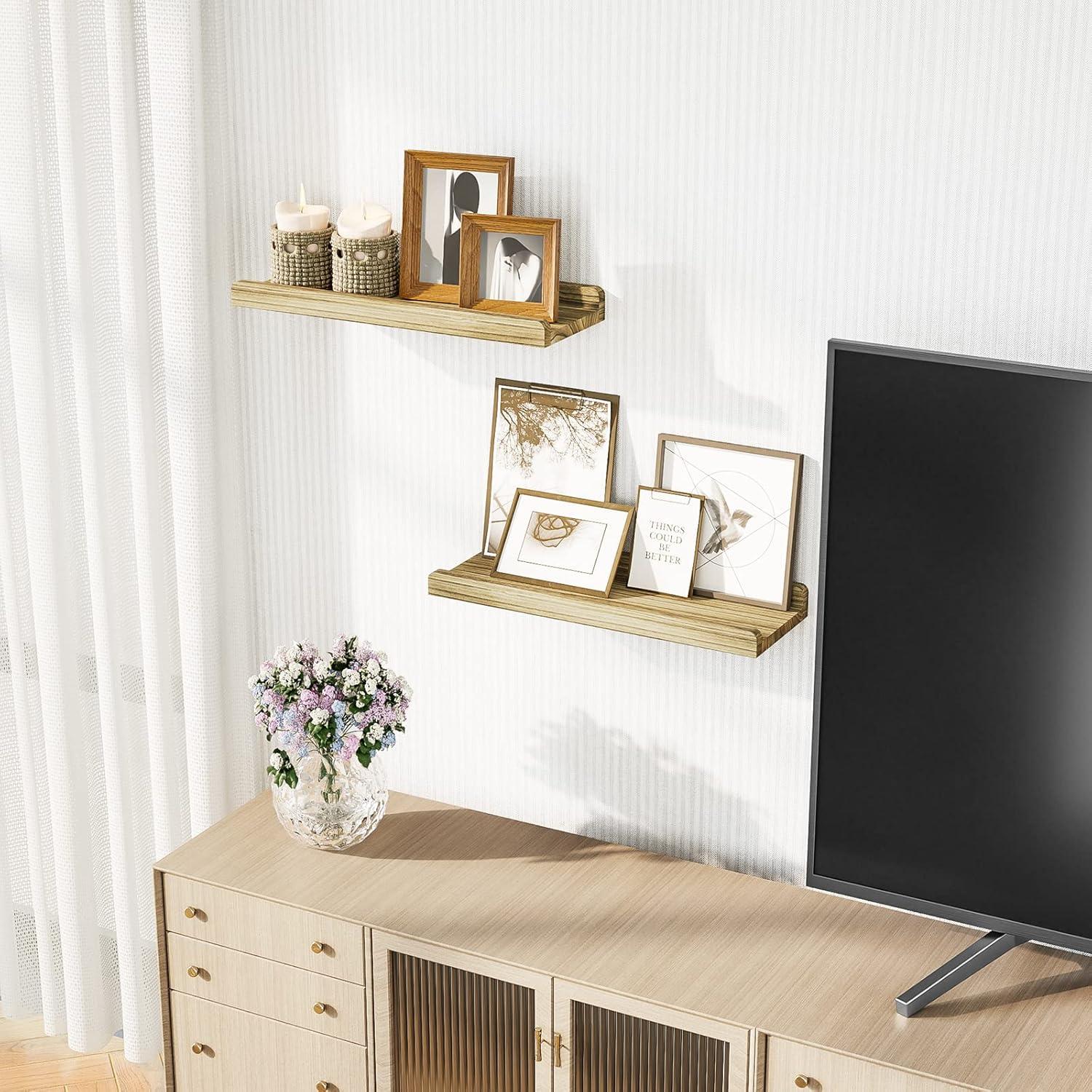 Estanterías Flotantes Love-KANKEI Set de 2 Madera Rústica 43.18 cm