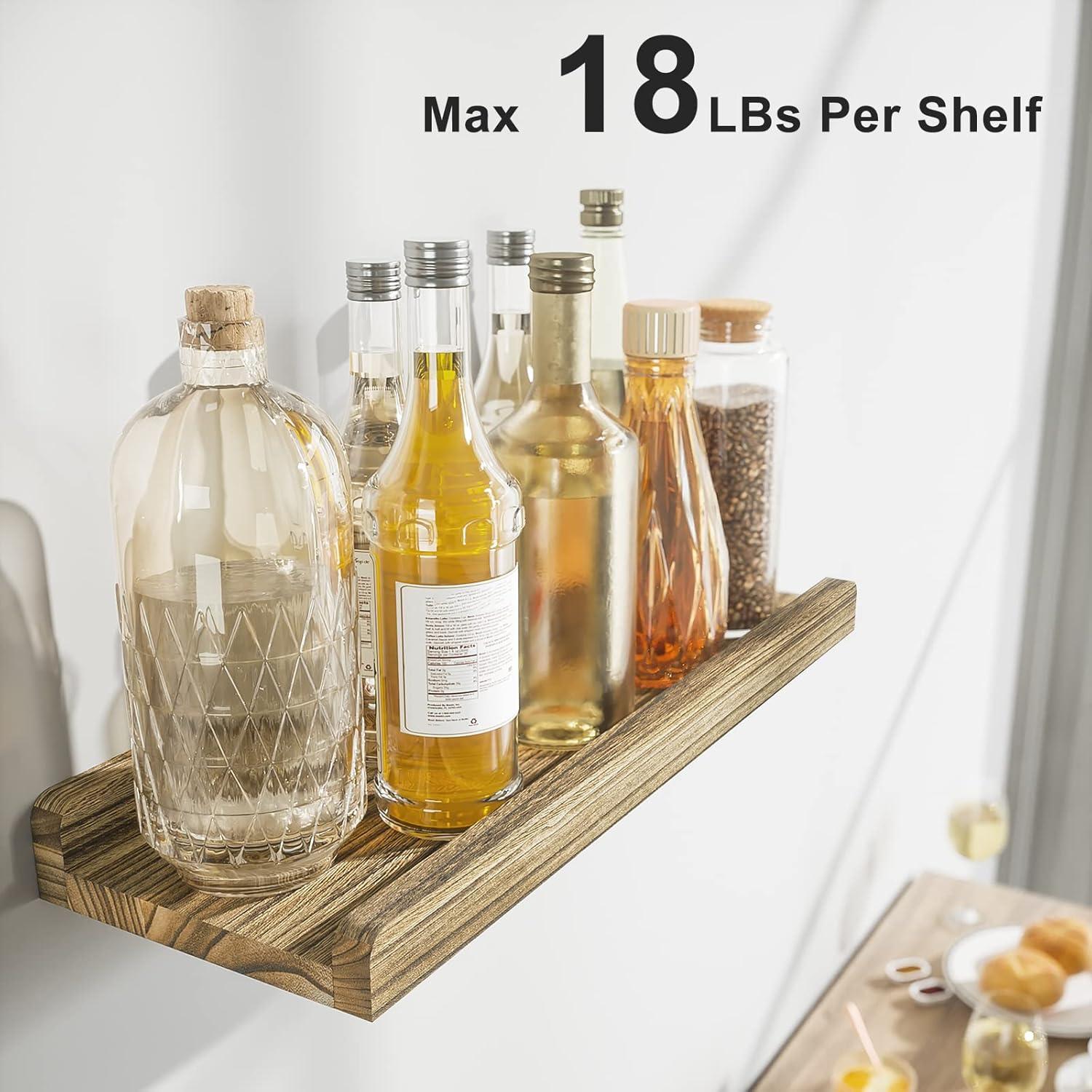 Estanterías Flotantes Love-KANKEI Set de 2 Madera Rústica 43.18 cm