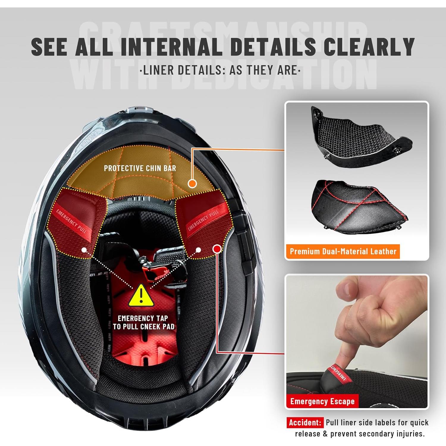 Casco de Motocicleta LEM Rojo/Negro Talla L Fibra de Vidrio