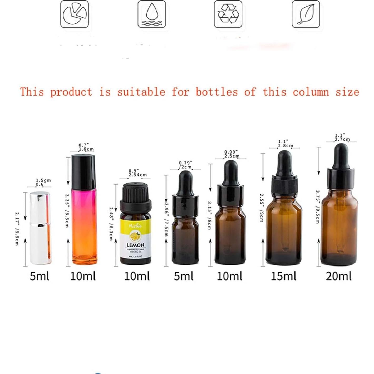 Organizador de Aceites Esenciales Qicfrk Expandible 8 Piezas Negro