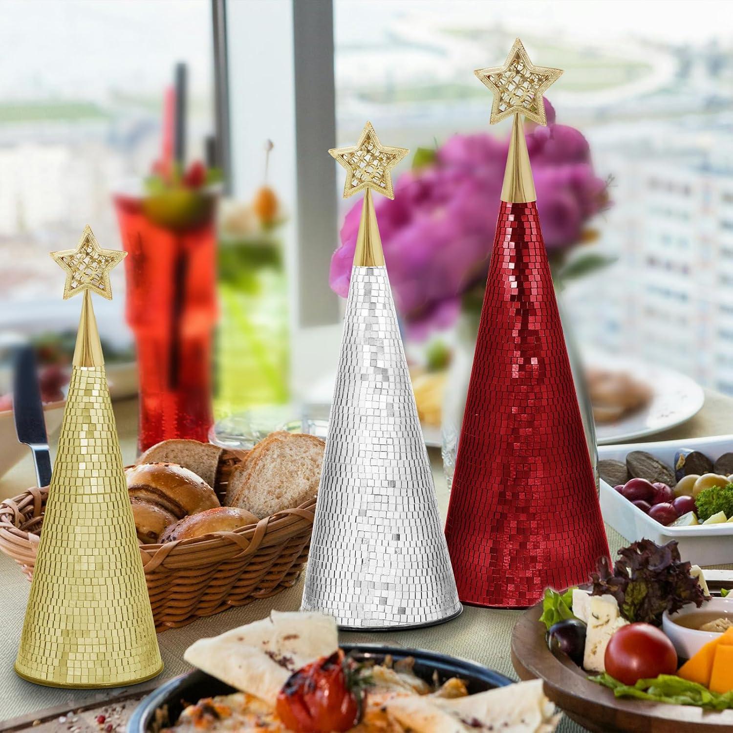 Conjunto de 3 Árboles de Navidad de Vidrio WDHODEC 43 cm