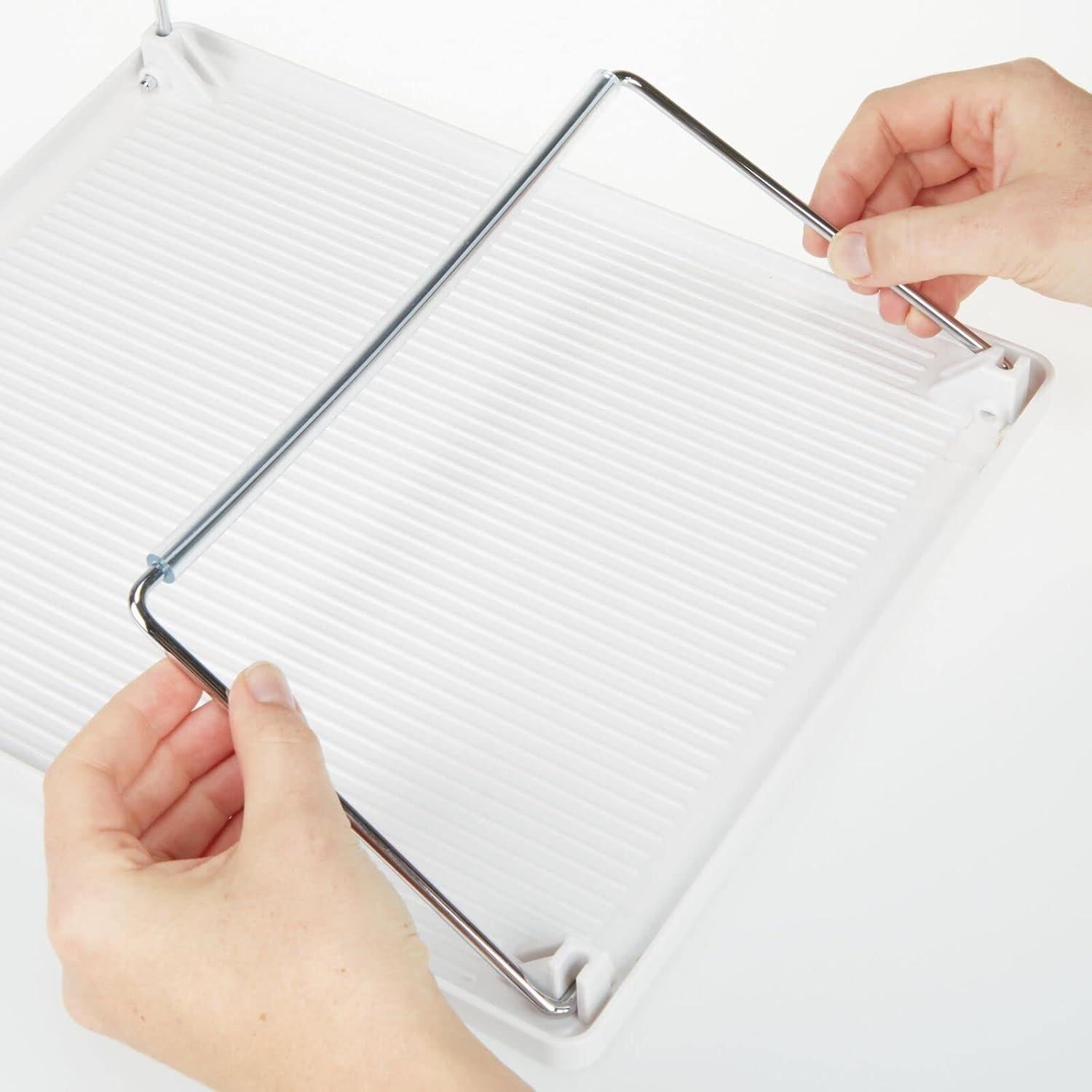 mDesign Organizador de Almacenamiento Apilable Blanco - Paquete de 2