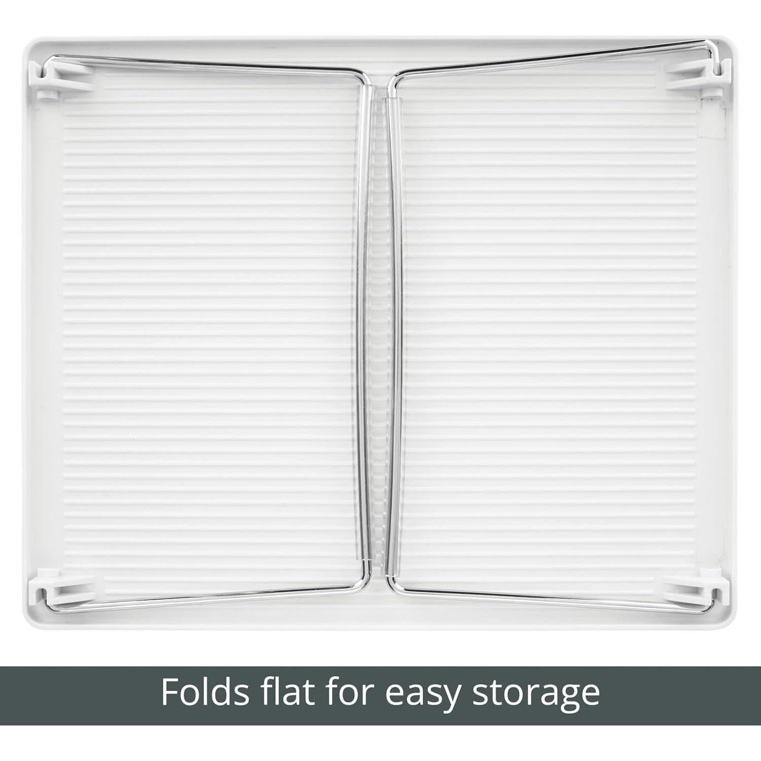 mDesign Organizador de Almacenamiento Apilable Blanco - Paquete de 2