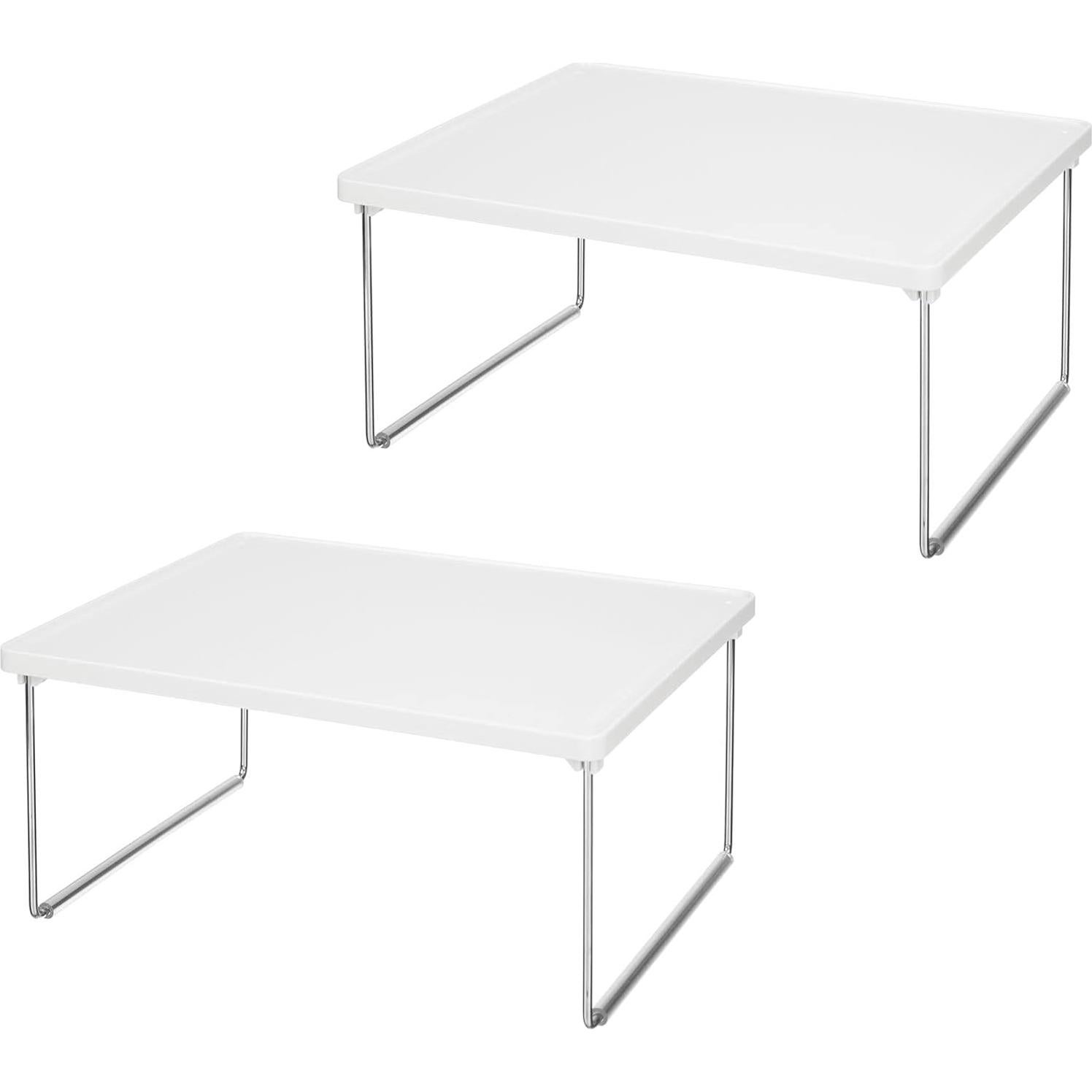 mDesign Organizador de Almacenamiento Apilable Blanco - Paquete de 2