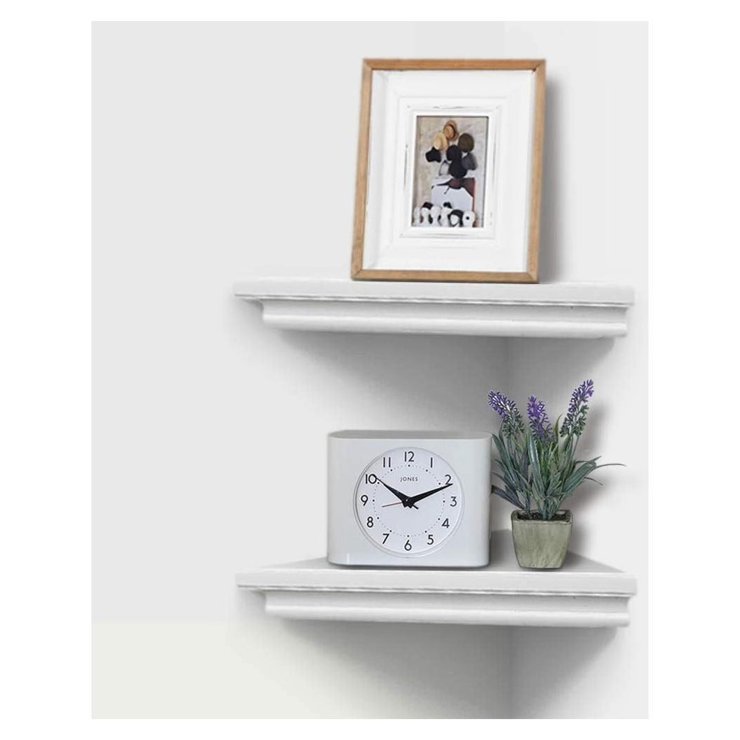 Estante de esquina blanco ZGZD - Juego de 2 estantes de pared
