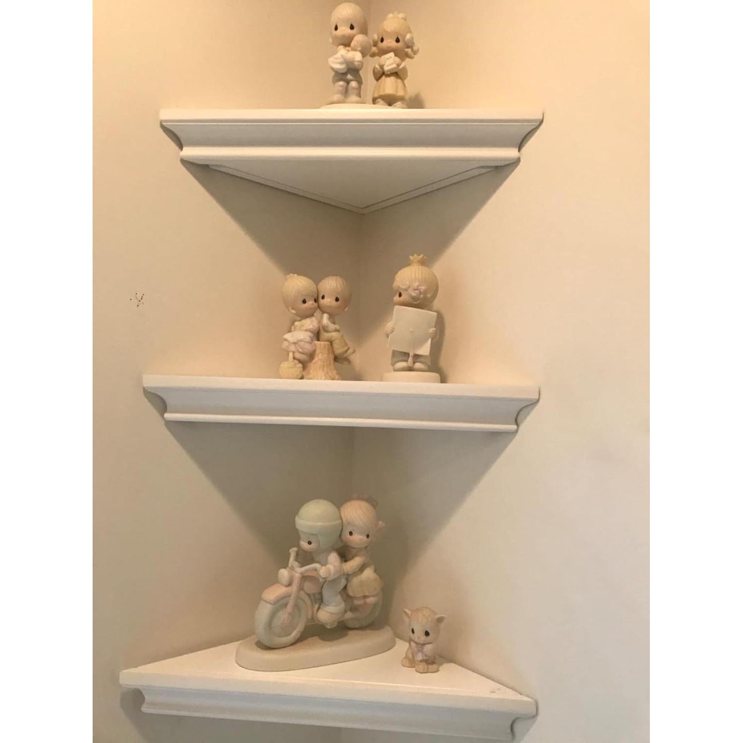 Estante de esquina blanco ZGZD - Juego de 2 estantes de pared