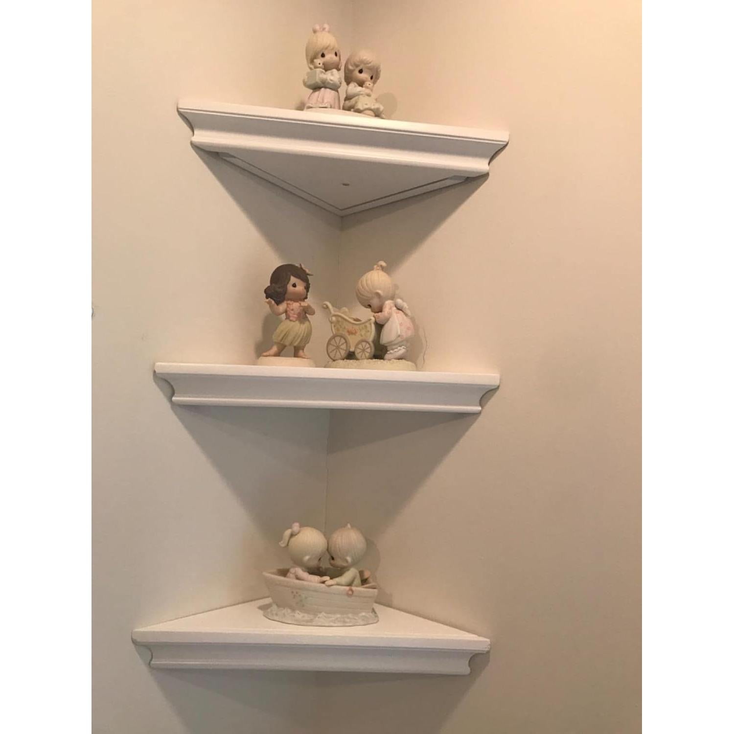 Estante de esquina blanco ZGZD - Juego de 2 estantes de pared