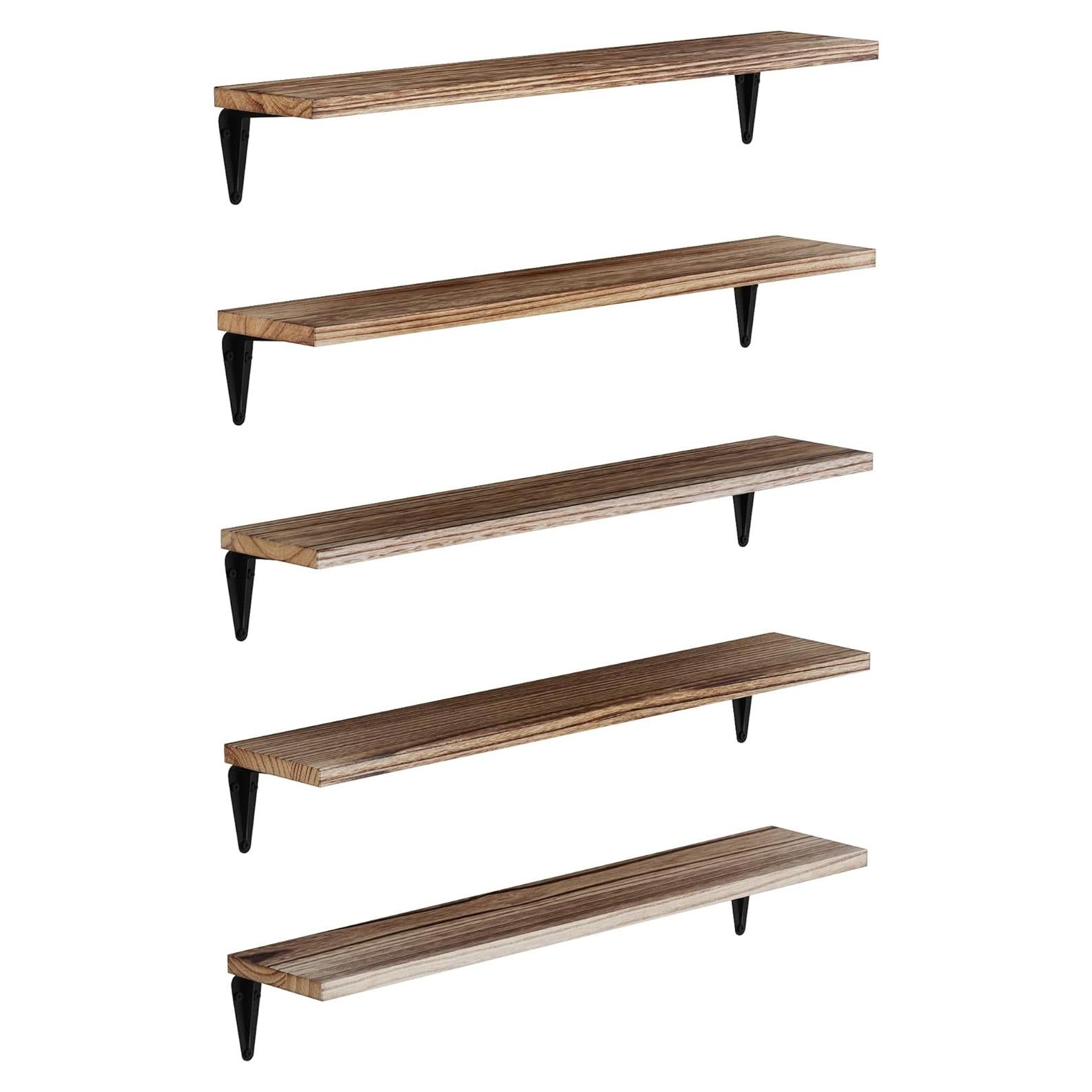 Estantes Flotantes de Madera Wallniture Arras, 5 Unidades, 60.96 cm