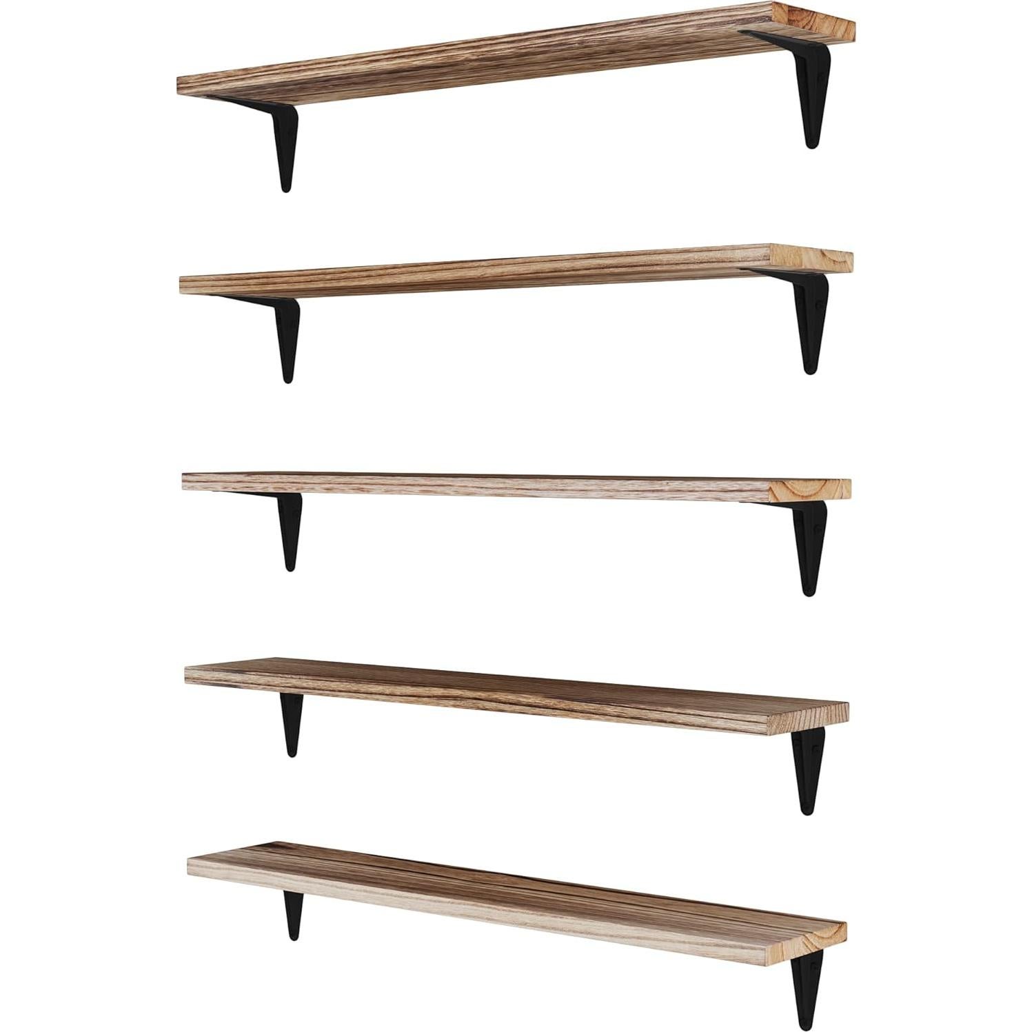 Estantes Flotantes de Madera Wallniture Arras, 5 Unidades, 60.96 cm