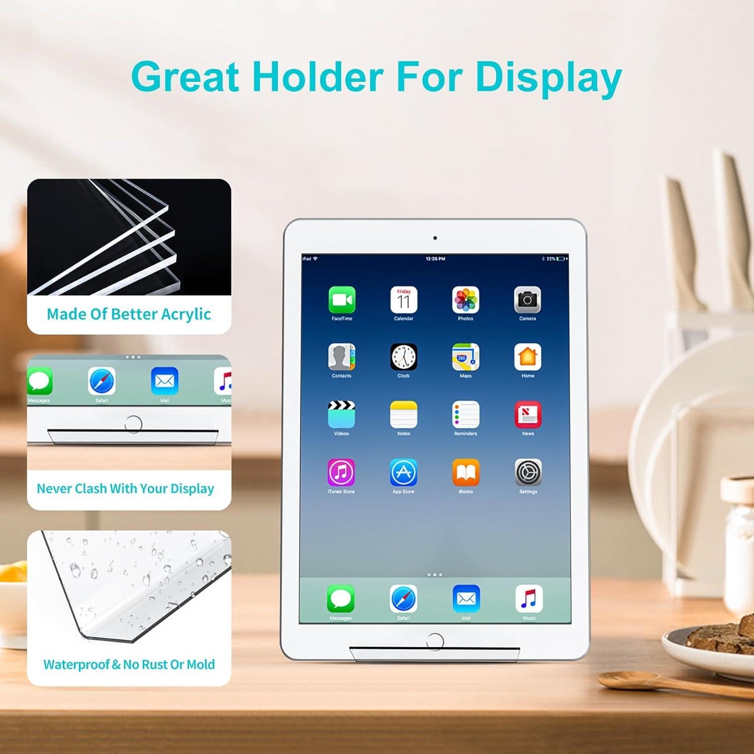 Soporte de Libro Acrílico Boloyo 4PC Transparente 19x11x12cm