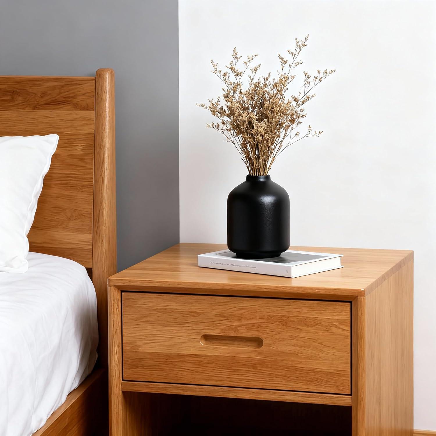 Conjunto de 6 Jarrones de Cerámica Negra Mate 9.8 cm UANYEMON