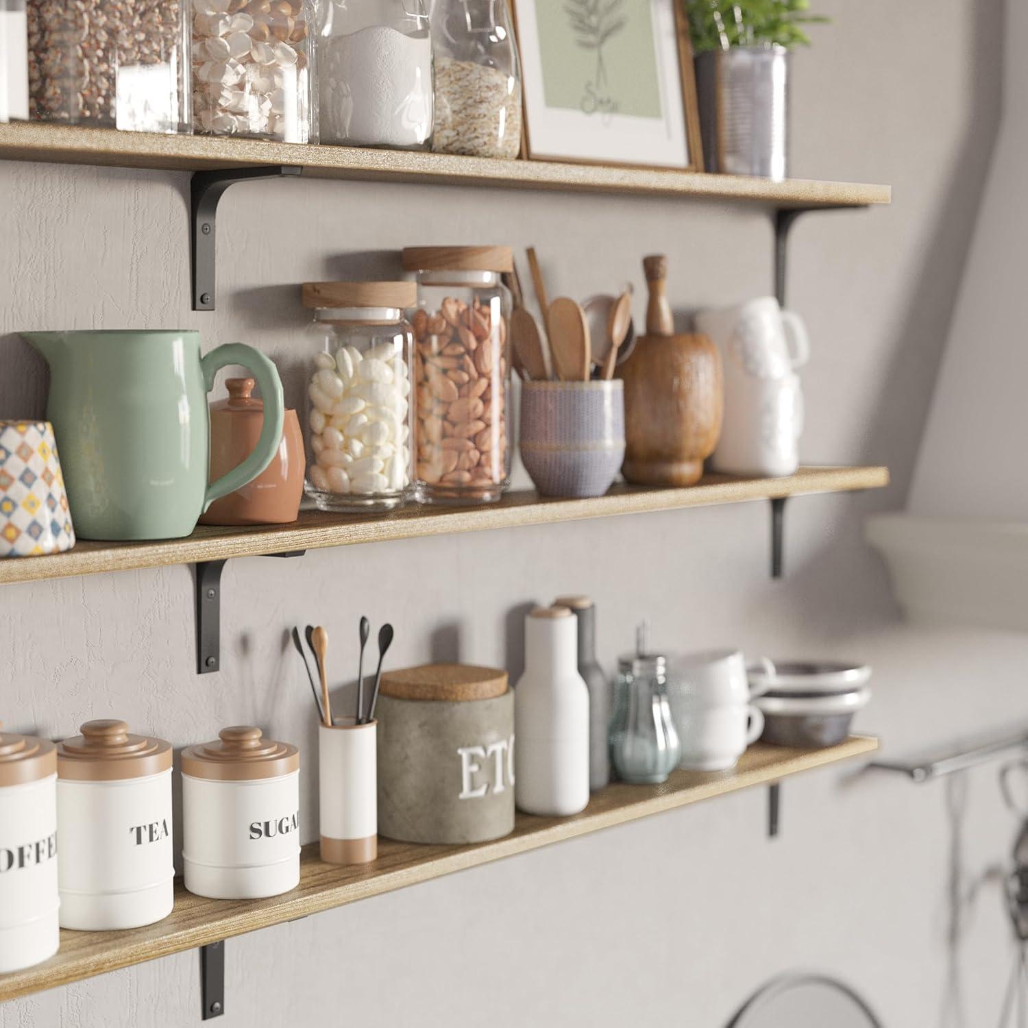 Estanterías Flotantes Wallniture Nola 3 Piezas 152.4cm Madera