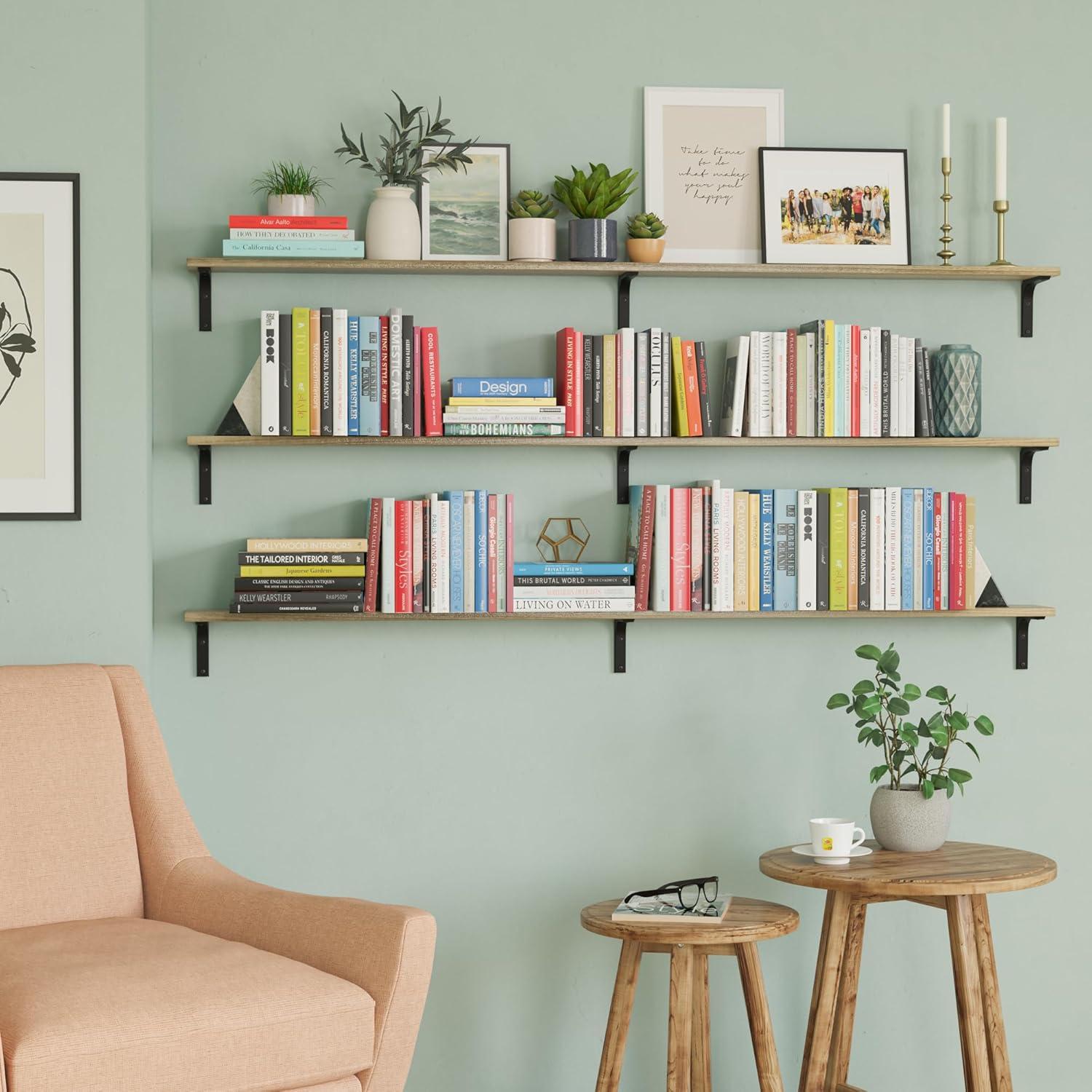 Estanterías Flotantes Wallniture Nola 3 Piezas 152.4cm Madera