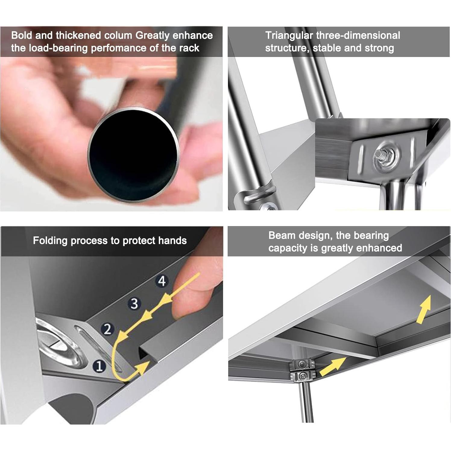 Estante de Techo DSVONAUS Acero Inoxidable 2 Capas 29 kg