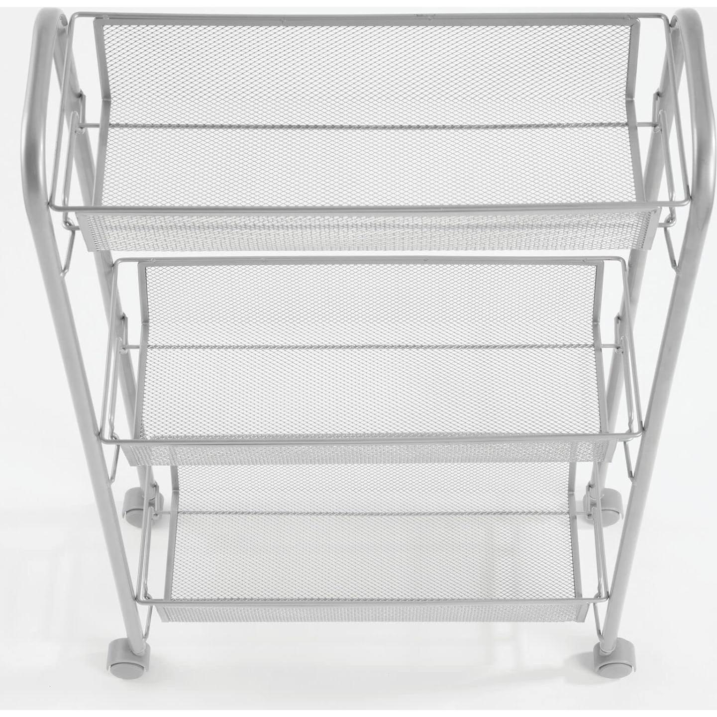 Carro de Utilidad mDesign de Acero con 3 Estantes y Ruedas