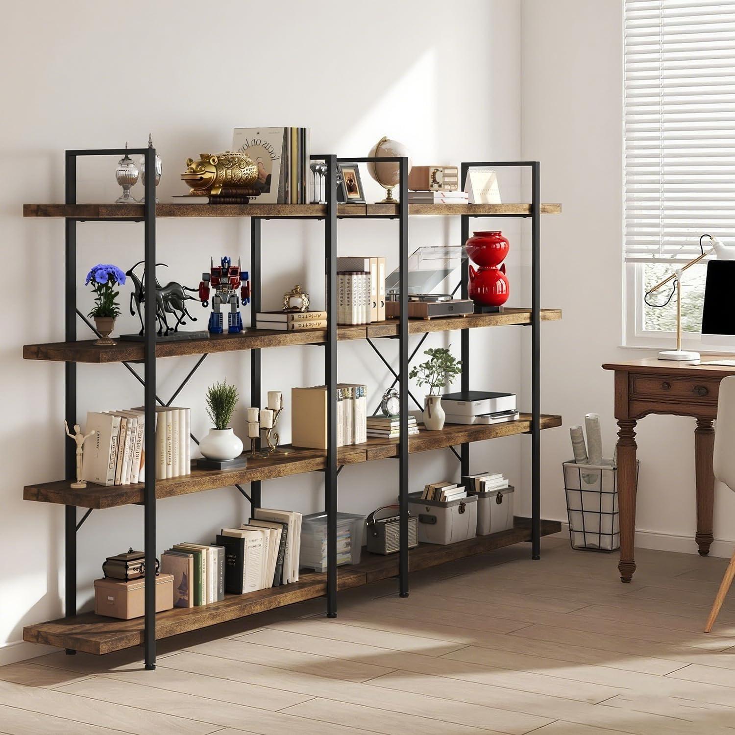 Estantería Industrial VKUCI 4 Niveles 120x32 cm Marrón