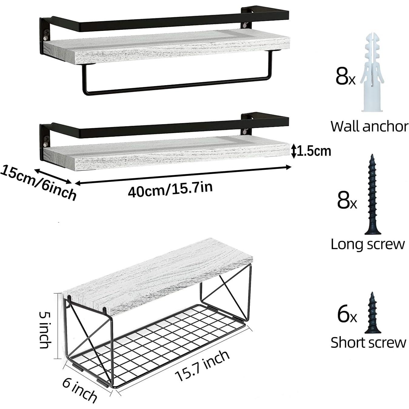 Estantes de baño Hoiicco con cesta de almacenamiento 40x15cm